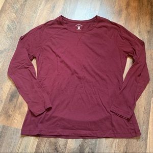 Blue mountain burgundy long sleeve top